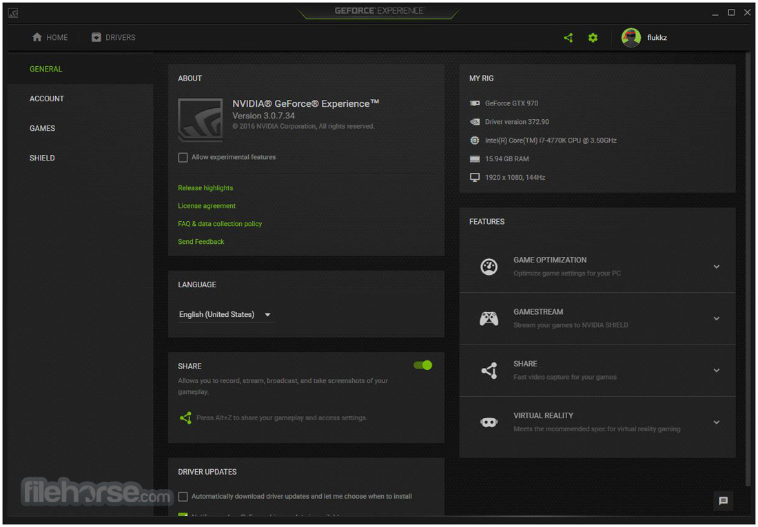 TÉLÉCHARGER GEFORCE EXPERIENCE 2.2.2